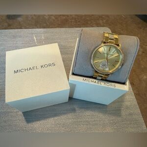 Michael Kors Gold Crystal-Accent Bracelet Watch